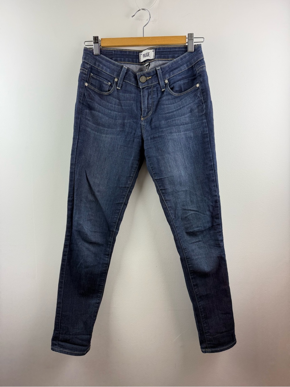 PAIGE Kylie Crop Jeans Dark Wash Mid Rise Skinny Slim Fit Size 26
(Fits 28/29)